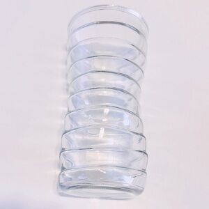 HOOSIER 9” Vintage Clear Glass Spiral Flower Vase
